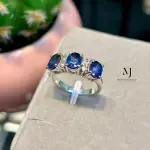 Natural Blue Sapphire Infinity ring for Her, Blue Sapphire Sterling Silver Ring