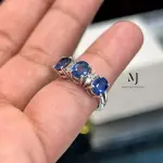 Natural Blue Sapphire Infinity ring for Her, Blue Sapphire Sterling Silver Ring