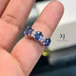 Natural Blue Sapphire Infinity ring for Her, Blue Sapphire Sterling Silver Ring