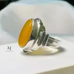 Agate Ring - Natural Yellow Agate Sterling Silver Handmade Ring - Ring For Men