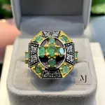 Emerald ring - Natural Emerald Sterling Silver handmade Ring - Unique Ring