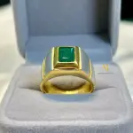 Natural Emerald Sterling Silver Handmade Ring - Gold Plated Emerald Ring - Gift