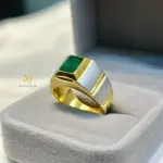 Natural Emerald Sterling Silver Handmade Ring - Gold Plated Emerald Ring - Gift
