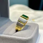 Natural Emerald Sterling Silver Handmade Ring - Gold Plated Emerald Ring - Gift