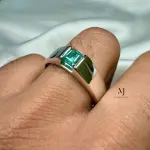 Emerald Ring - Natural Emerald Sterling Silver 925 Handmade Ring - Unisex Ring