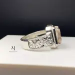 Natural Topaz Sterling Silver Ring – Handcrafted Engraved Ring – Men’s Statement