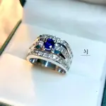 Natural Ceylon Blue Sapphire Sterling Silver Ring - Handmade Blue Sapphire Ring