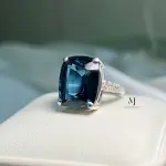 London Blue Natural Topaz Ring - Sterling Silver Handmade Ring - Gift For Her