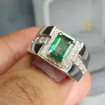 Natural Emerald Ring in 925 Sterling Silver | Handmade Luxury Jewelry Gift