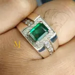 Natural Emerald Ring in 925 Sterling Silver | Handmade Luxury Jewelry Gift