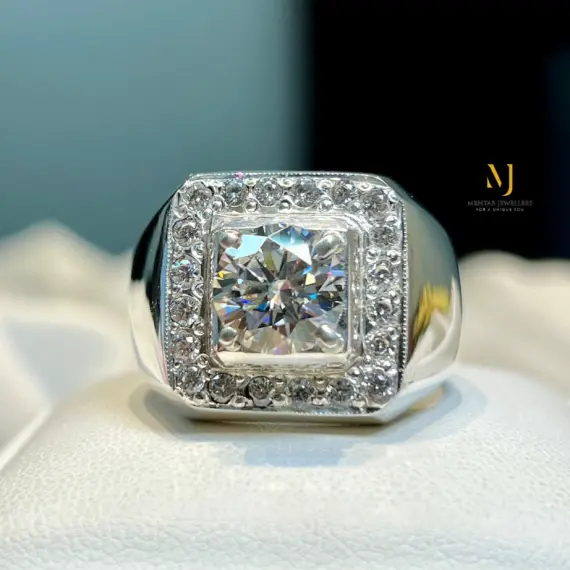 Moissanite Ring 2.00ct in 925 Sterling Silver | Handmade Statement Jewelry