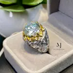 Moissanite Ring Gold Plated 925 Silver Round Cut Statement Luxury Jewelry