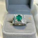 Emerald & Sapphire Ring in 925 Silver | Handmade Luxury Statement Jewelry
