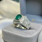 Emerald & Sapphire Ring in 925 Silver | Handmade Luxury Statement Jewelry