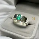 Natural Emerald Ring in 925 Sterling Silver | Handmade Green Gemstone Jewelry