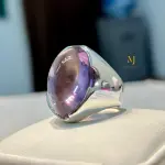 Amethyst Ring Solid 925 Silver Handmade Cabochon Bezel Setting Artisan Jewelry