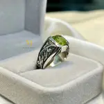 Natural Peridot Ring in 925 Sterling Silver | Handmade Green Gemstone Jewelry