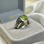 Natural Peridot Ring in 925 Sterling Silver | Handmade Green Gemstone Jewelry
