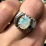 Faceted Ethiopian Opal Ring in 925 Silver | Natural Gemstone Handmade Jewelry