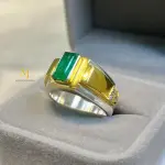 Natural Emerald Ring in 925 Silver | Gold Plated Handmade Gemstone Jewelry