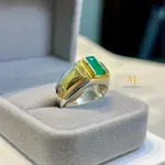 Natural Emerald Ring in 925 Silver | Gold Plated Handmade Gemstone Jewelry