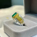 Natural Emerald Ring in 925 Silver | Gold Plated Handmade Gemstone Jewelry