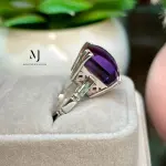Natural Amethyst Ring in 925 Sterling Silver | Handmade Faceted Gem Jewelry