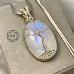 Moonstone Tree of Life Pendant Necklace | 925 Silver Handmade Wire Wrapped Gift
