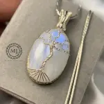 Moonstone Tree of Life Pendant Necklace | 925 Silver Handmade Wire Wrapped Gift