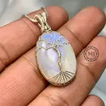 Moonstone Tree of Life Pendant Necklace | 925 Silver Handmade Wire Wrapped Gift