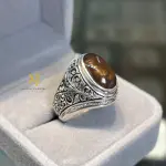 Natural Fire Agate Ring Sterling Silver Handmade Engraved Gemstone Jewelry