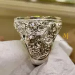 Natural Peridot Ring Sterling Silver Handmade Multi Stone Statement Jewelry