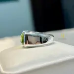 Natural Peridot Ring Sterling Silver Handmade Green Gemstone Statement Band