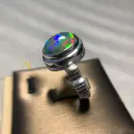Natural Ethiopian Black Opal Ring Sterling Silver Handmade Cabochon Jewelry