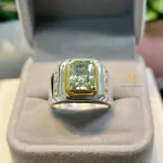 Radiant Cut Moissanite Ring Sterling Silver Gold Bezel Handmade 925 Jewelry