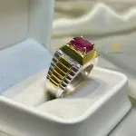 Natural Ruby Ring Sterling Silver Handmade Rhodium Gold Plated Statement Gift
