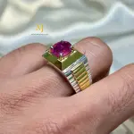 Natural Ruby Ring Sterling Silver Handmade Rhodium Gold Plated Statement Gift