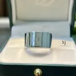 Wide Band Sterling Silver Ring Handmade 925 Solid Silver Polished Finish