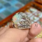 Natural Ethiopian Opal Ring in Sterling Silver - Handmade Statement Jewelry Gift