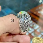 Natural Ethiopian Opal Ring in Sterling Silver - Handmade Statement Jewelry Gift