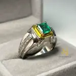 Natural Emerald Ring in Sterling Silver - Handmade Jewelry - May Birthstone Gift