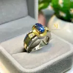 Natural Blue Sapphire Ring • Sterling Silver • Gold Plated • Handmade Jewelry