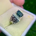 Indicolite Tourmaline Ring • Handmade Sterling Silver Ring • October Birthstone