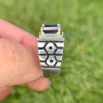 Indicolite Tourmaline Ring • Handmade Sterling Silver Ring • October Birthstone