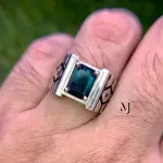 Indicolite Tourmaline Ring • Handmade Sterling Silver Ring • October Birthstone