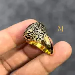 Natural Ruby Sterling Silver Ring • Gold Plated Handmade Men’s Statement Jewelry