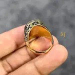 Natural Ruby Sterling Silver Ring • Gold Plated Handmade Men’s Statement Jewelry