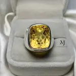 Natural Citrine Sterling Silver Ring • Cushion Cut Handmade Statement Jewelry