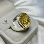 Natural Citrine Sterling Silver Ring • Cushion Cut Handmade Statement Jewelry