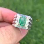 Natural Emerald Ring - Handmade Sterling Silver 925 Ring - May Birthstone Gift